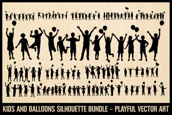 A Designer's Look at the Kids with Balloons Silhouette Pack