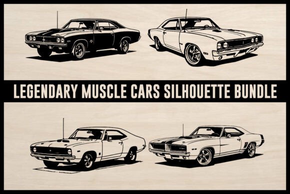 A Designer's Take on Legendary Muscle Cars SVG Silhouettes